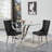 Glass Dining Table Set, Dining Table with Velvet Dining Chairs, 70" Glass Dining Table Set, Kitchen Table and Chairs with Stainless Steel Base for Kitchen Dining Room-578012433-578012432-578012442