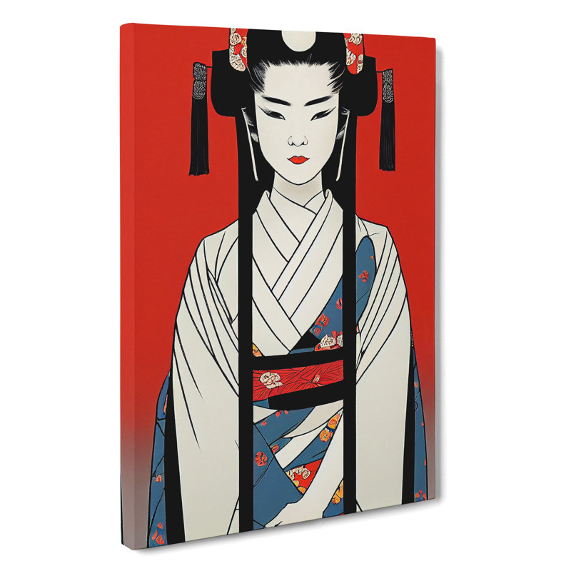 Awesome Geisha - Wrapped Canvas, 76cm H x 50cm W x 3cm D