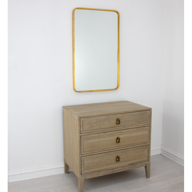 Bolu Rectangle Metal Mirror, Gold