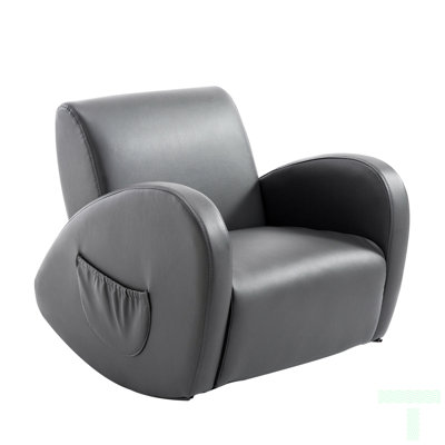 Kids Sofa Rocking Chair With Side Pocket, Rocking Chair with Side Pocket and PU Leather