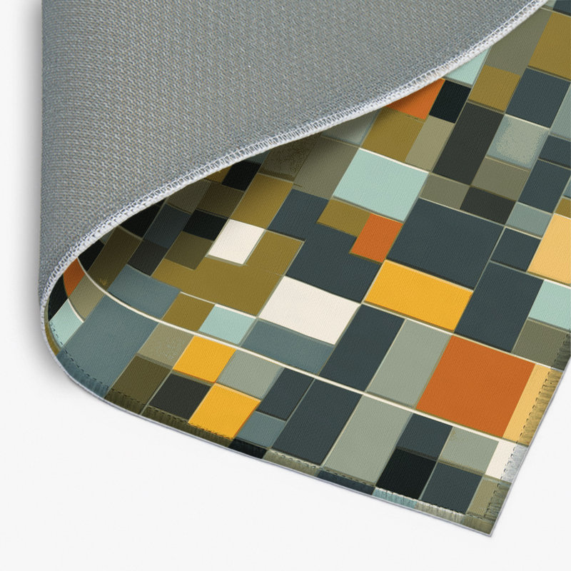 Tapis intérieur et extérieur Earthly Cubes, Rectangle 1 pi 6 po x 2 pi 6 po