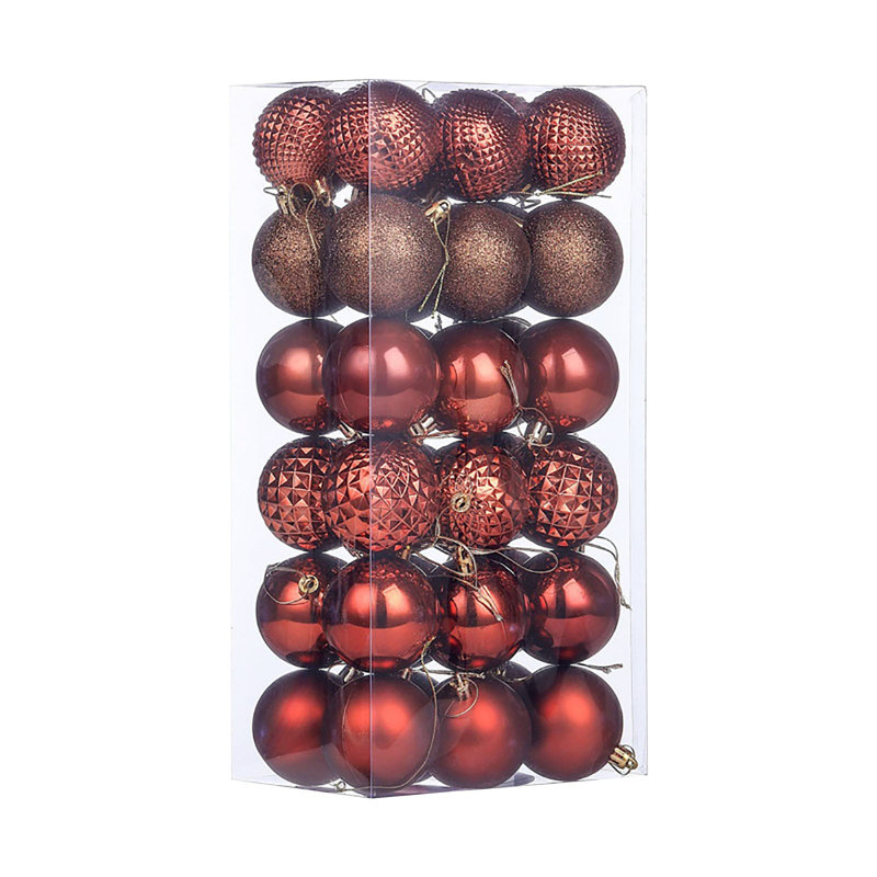 Ensemble de boules de Noël, boules décoratives de Noël, 36 pièces, H