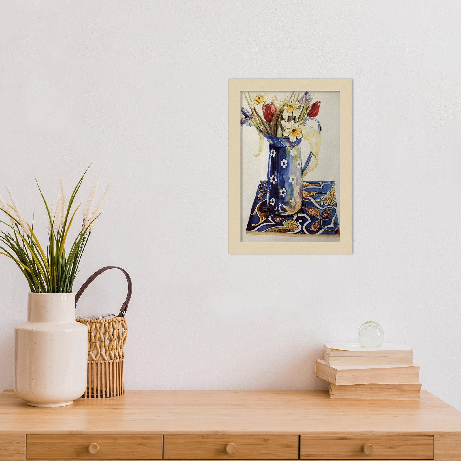 Chancy "Tulips" Print by Joan Thewsey, 13" H x 9" W x 1" D, Brown