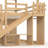 Twin Over Full Solid Wood House Bunk Bed with Shelves, Wardrobe and Slide-1945452949