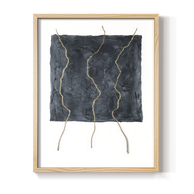 Divided Plot III Framed Print - Solid Wood, Natural, 11" H x 9" W