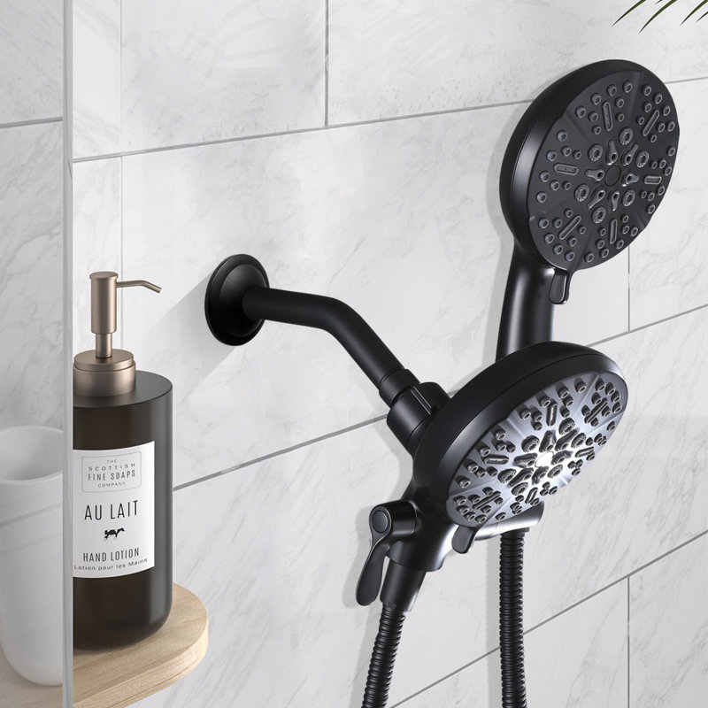 Combinaison de pluie à 3 voies à haute pression, pomme de douche luxueuse et douche à main séparément ou ensemble, avec tuyau de douche et bras de douche