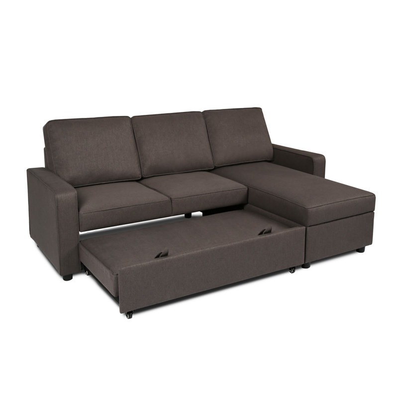 Razzak 3 Seater Linen Sofa Bed, Dark Grey