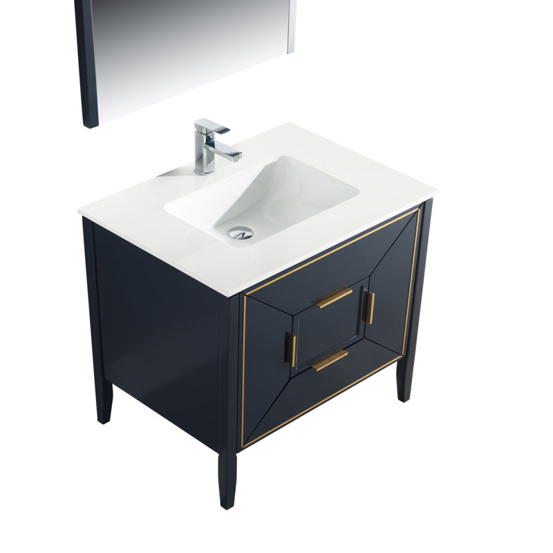 Ensemble de meuble-lavabo simple 36 po, Bleu