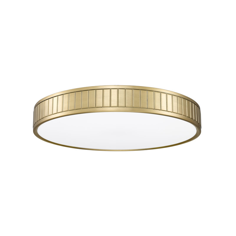 Plafonnier encastré 1 lumière Chardey en noir mat, Or moderne, H 3 po x l 20,5 po x P 20,5 po