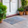 Machine Washable Indoor/Outdoor Xhevrie Blue Rug