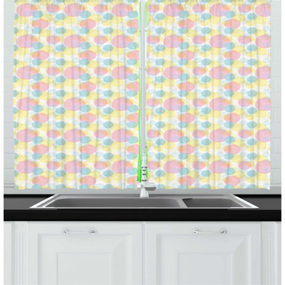 Pink/Yellow Kitchen Curtain
