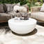 Table basse ronde à nervures MgO Drum - Table d'appoint Water Ripple