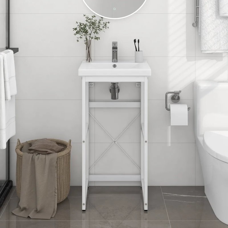 Harprit 40cm Single Bathroom Vanity Base Only, White