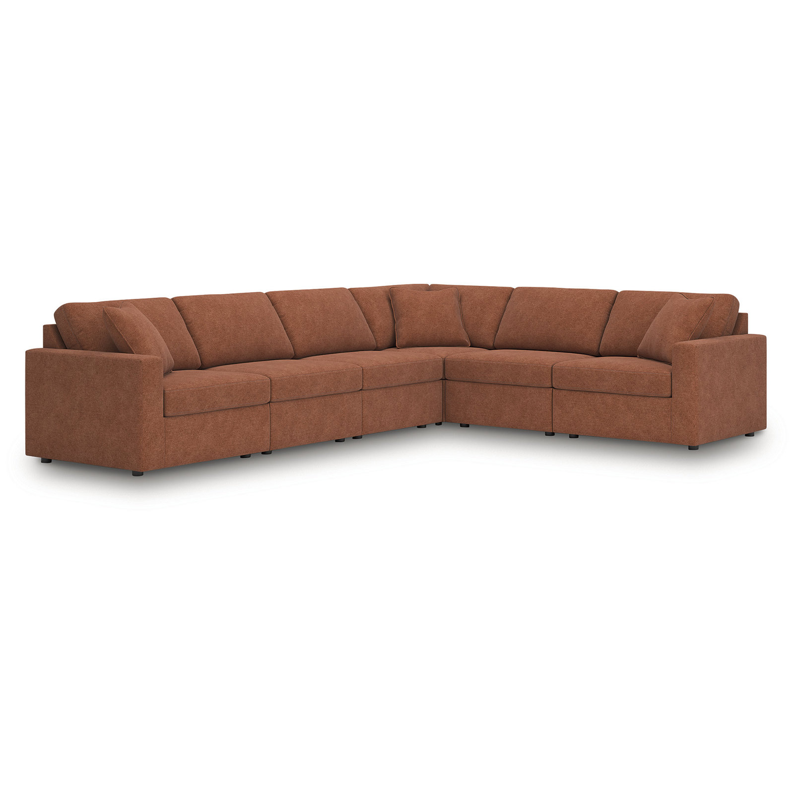 Bulwell 6-Piece Sectional, Orange Polyester