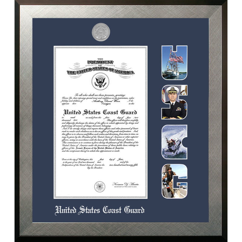 Cadre photo à certificat coast guard, 8 po x 10 po