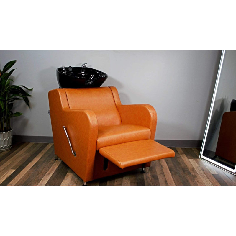 Unité de lavage de shampooing Stanley, Similicuir brun clair