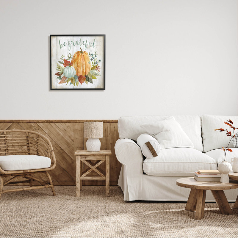 «Be Grateful Autumnal Botanicals», art numérique par Livi Finn, Giclée encadrée noir minuit, H 24 po x l 24 po x P 1,5 po