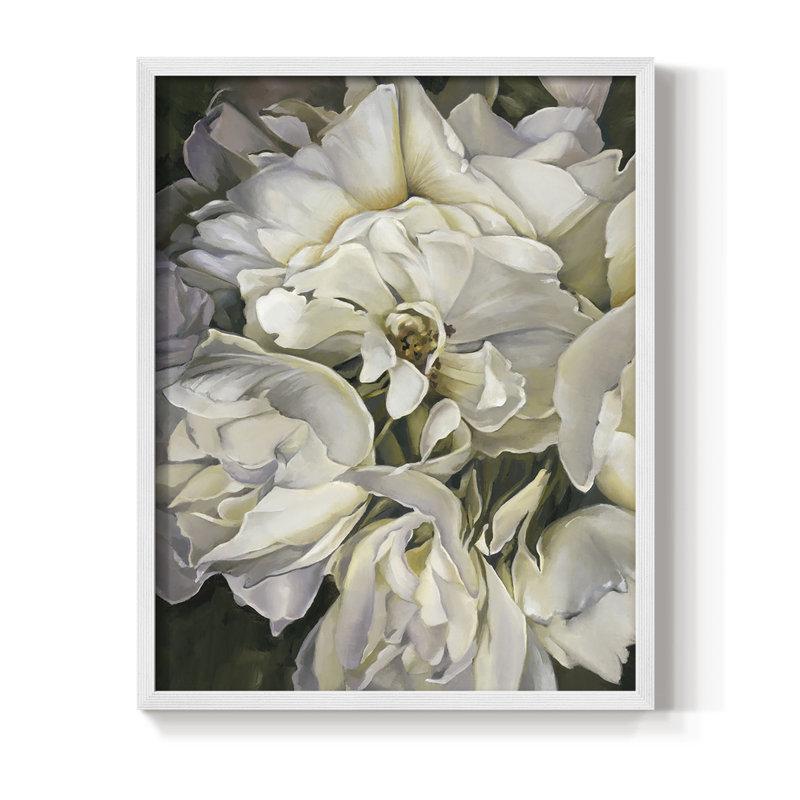 FOR FOR ROSES, reproduction encadrée - bois massif, H 14 po x l 11 po, Blanc