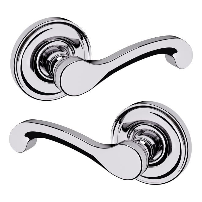 5445V Classic Passage Door Lever with 5048 Rose, Polished Chrome