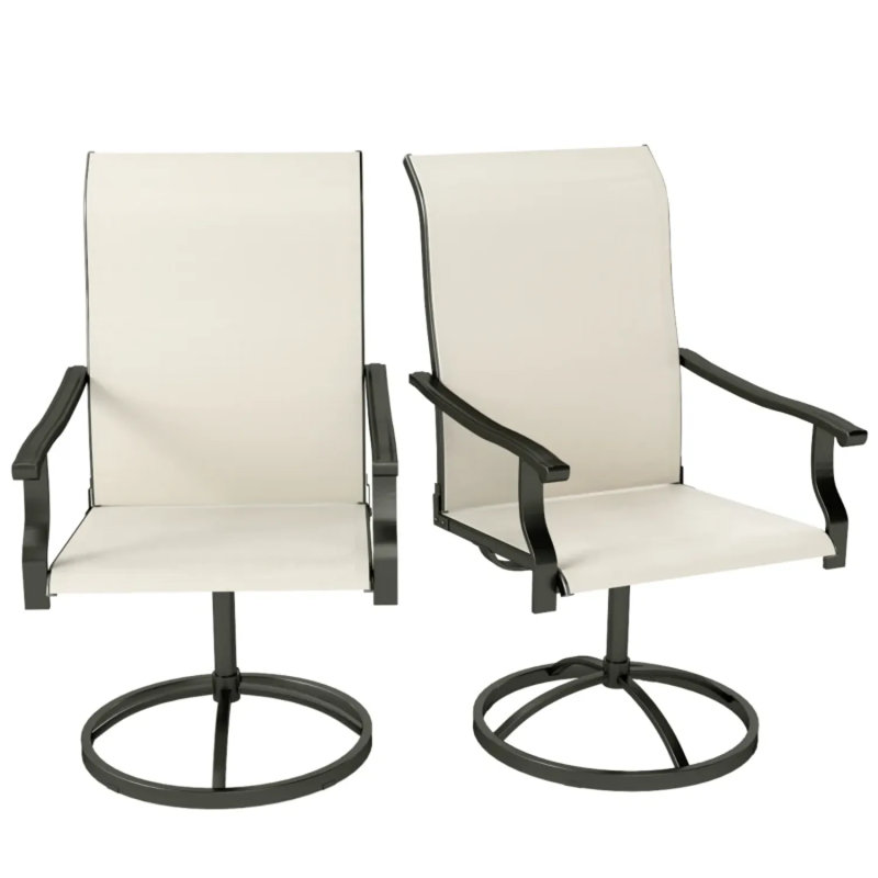 Outdoor Chairs,Swivel Chairs Set Of 2, White