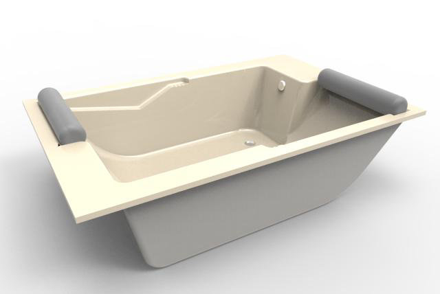 Ashley 72'' L Whirlpool Bathtub, Biscuit, Matte Black