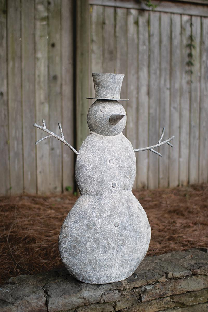 Rustic Metal Snowman Figurine
