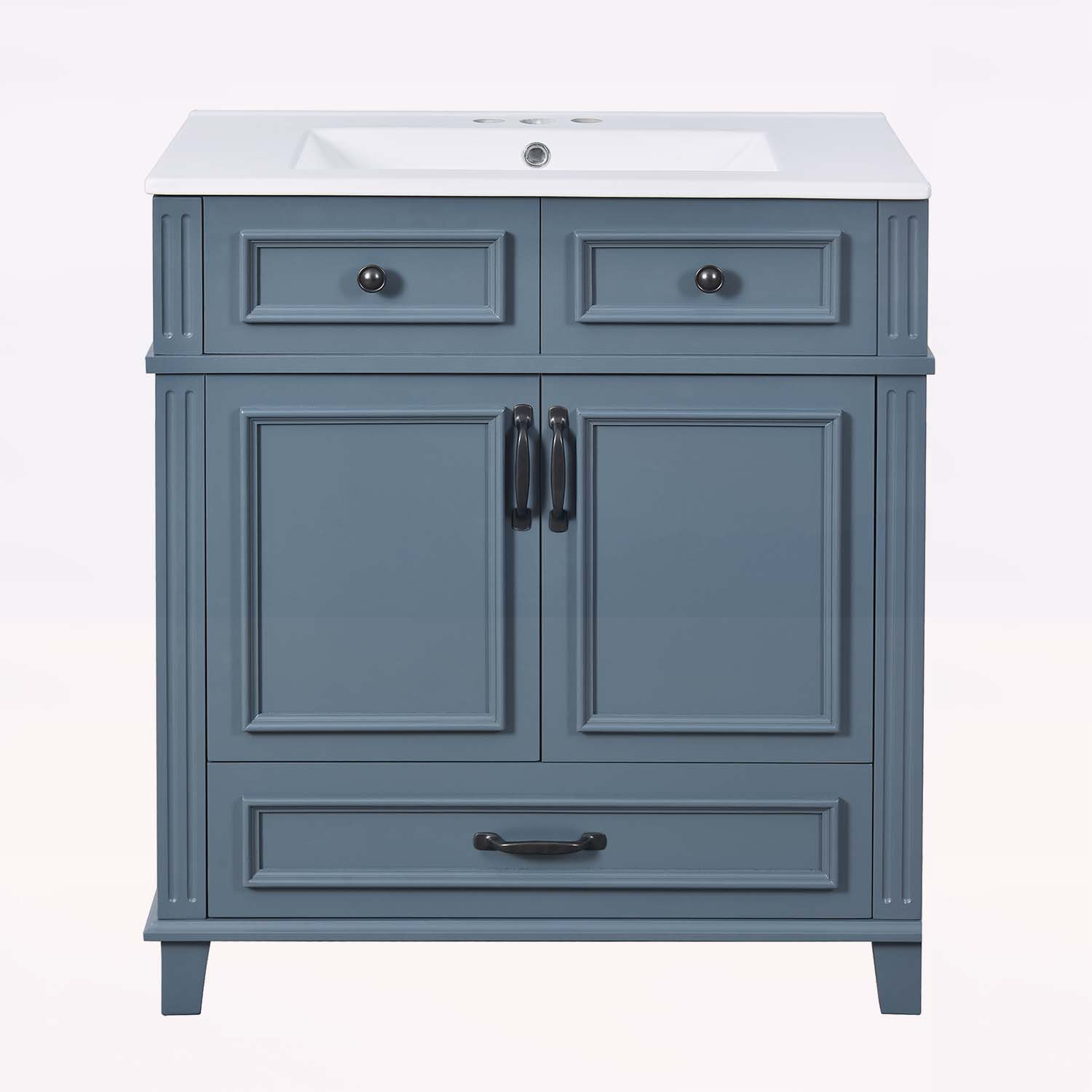 Wildon Home?? Retro Style Bathroom Vanity with Ceramic Sink for Stylish