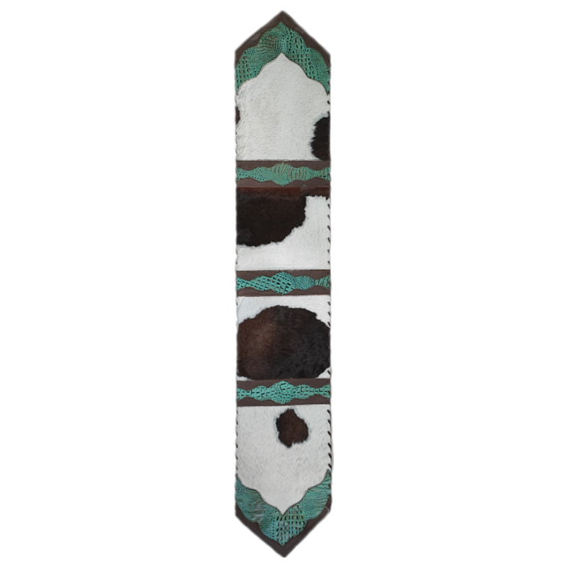 Cowhide & Leather Table Runner, 96" L x 12" D
