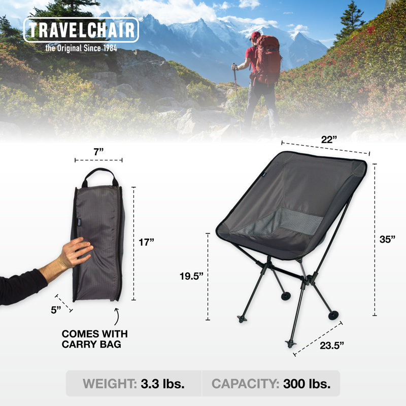 Roo Folding Camping Chair, Gray/Red