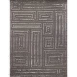 Metro-Velvet Geometric Area Rug in Raisin Brown