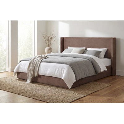 Nordic Upholstered Wingback Bed