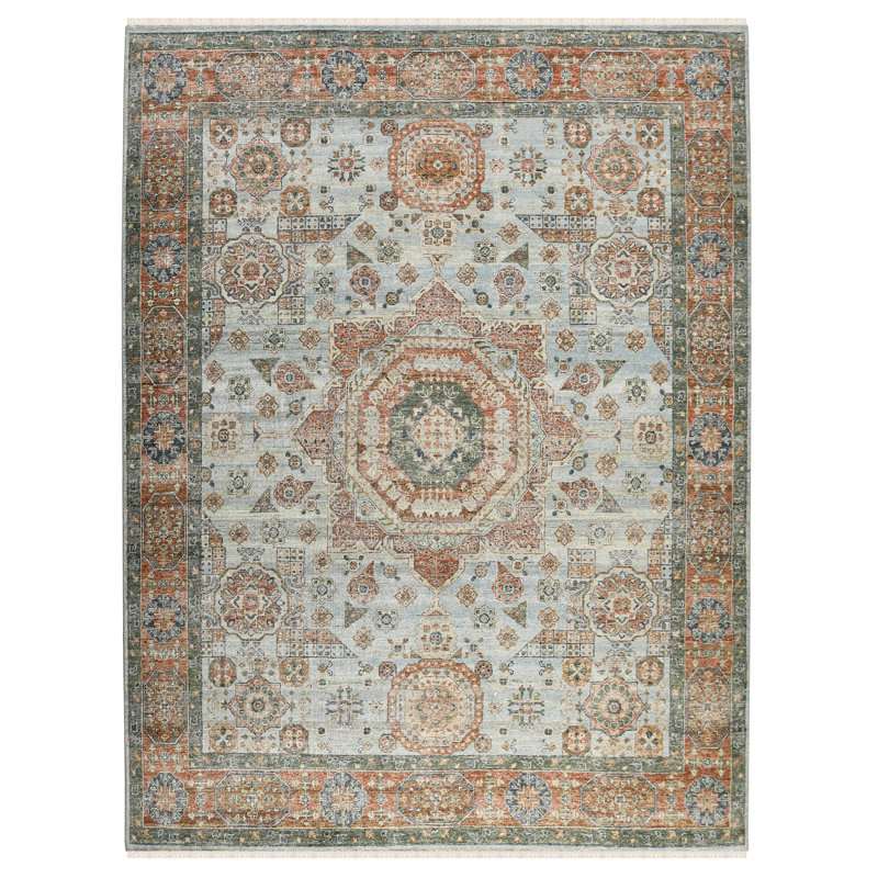 Blue Hand-Knotted Wool Traditional Area Rug 2' x 3'