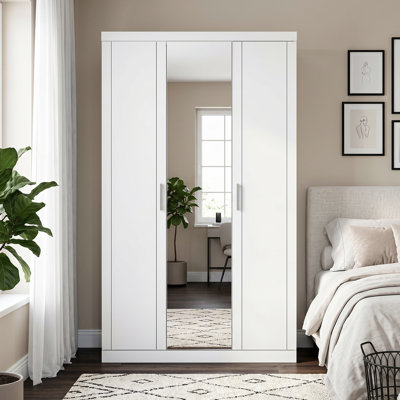 Kimberley 3 Door Manufactured Wood Wardrobe with Mirror