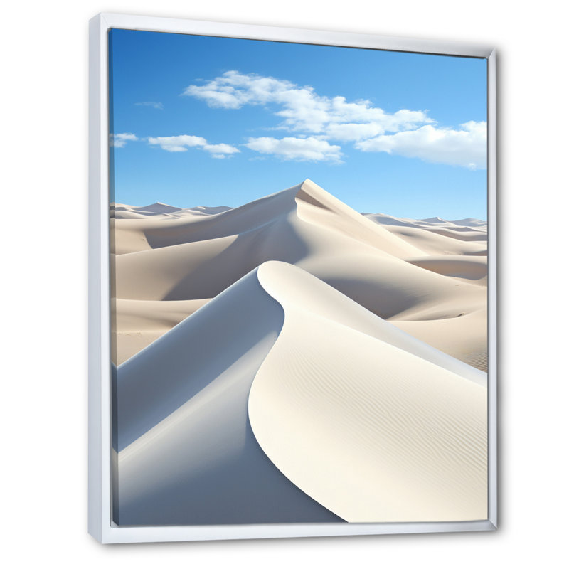 " Coastal Wind Dunes I ", 40" H x 30" W x 1.5" D, White Floater Framed