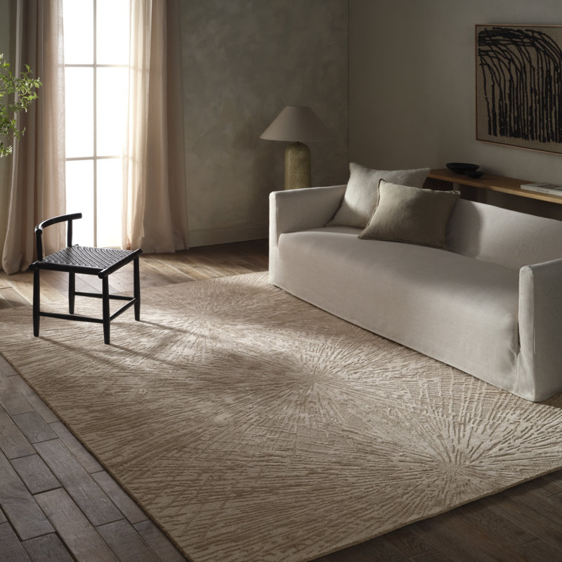 Tapis brun clair contemporain fait à la main Collmar Odilia FRG13, Rectangle 10 pi x 14 pi
