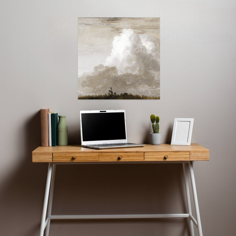 Nuage blanc, paysage abstrait, paysage de cheval contemporain, art naturel, H 18 po x l 18 po