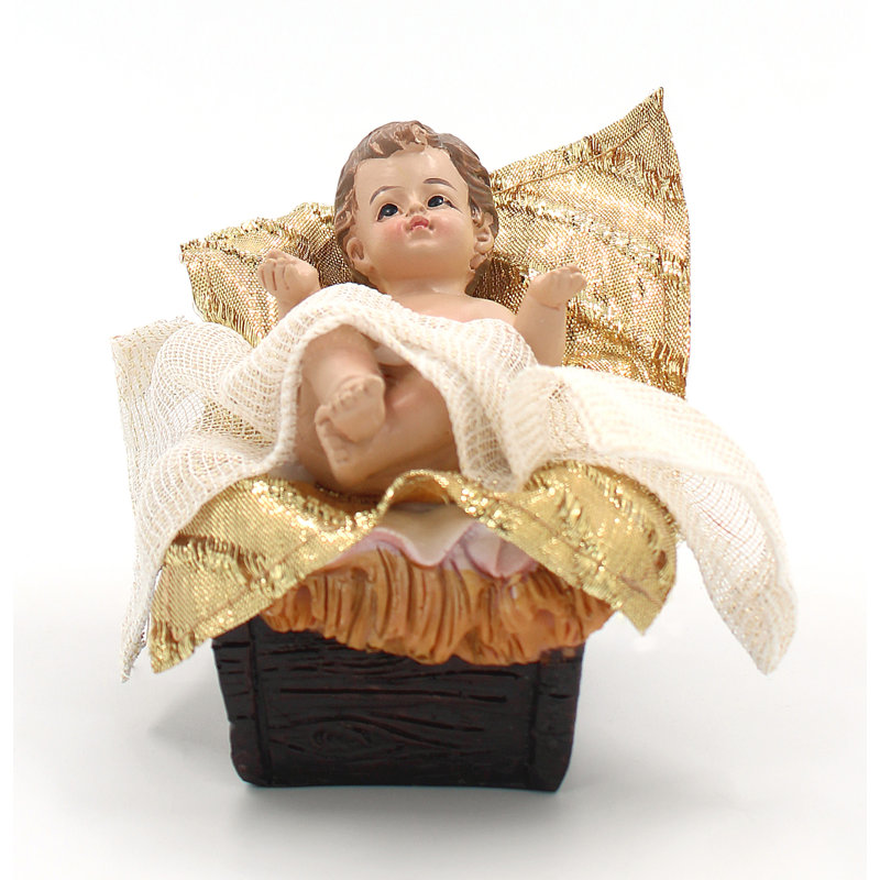 11 pièces crèche en tissu doré 12 po, 12 po H x 8 po L x 6 po P