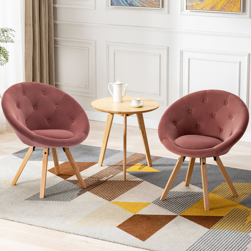 Angellique Velvet Accent Chair, Pink