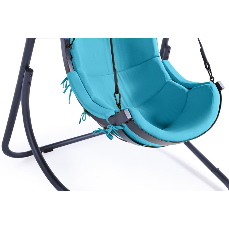 Chaise hamac Amabel avec support, Bleu clair