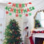 Bannière décorative rouge et verte Merry Christmas - Bannière en papier scintillant pour décorations de Noël