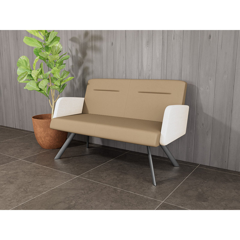 Causeuse Willow, Yes, Argent argent, Patriot Plus taupe / calcaire Chambray