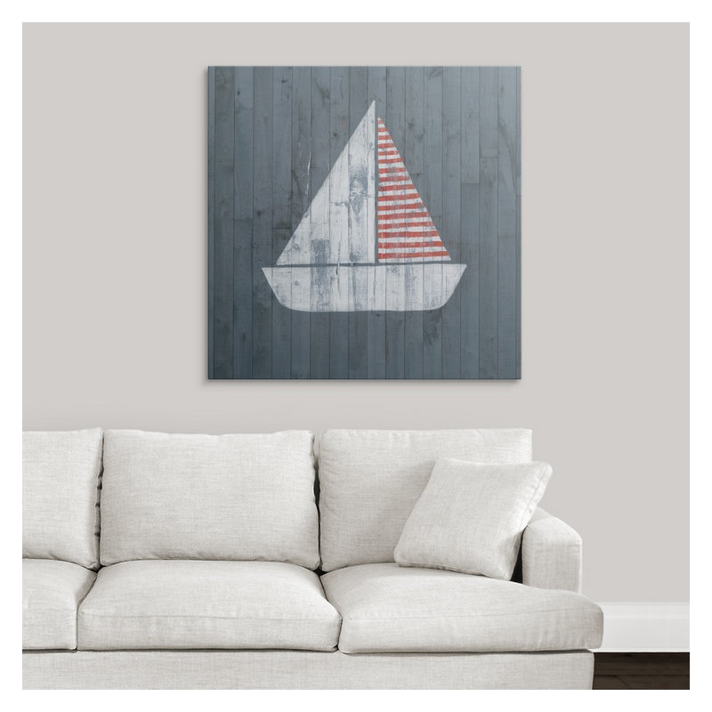 «Nautical Plank I» par Grace Popp, impression, H 24 po x l 24 po x P 1,5 po, Toile