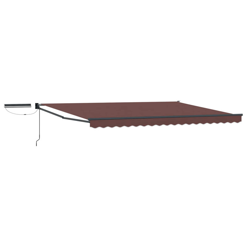 VidaXL Polyester Cover Retractable Patio Awning, 165cm H x 400cm W x 300cm D, Brown/Black