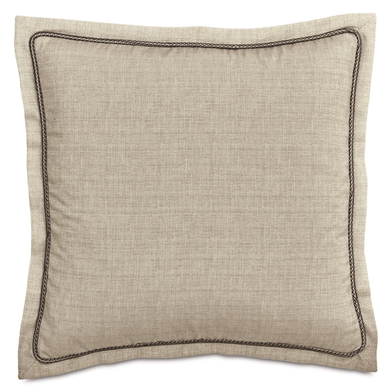 Coussin Rosecliff, Carré 24 po, Couleur unie kaki