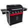 Charbroil Gas2Coal 4-Burner Hybrid Combo Gas & Charcoal Grill Cabinet with Side Burner, Red & Black