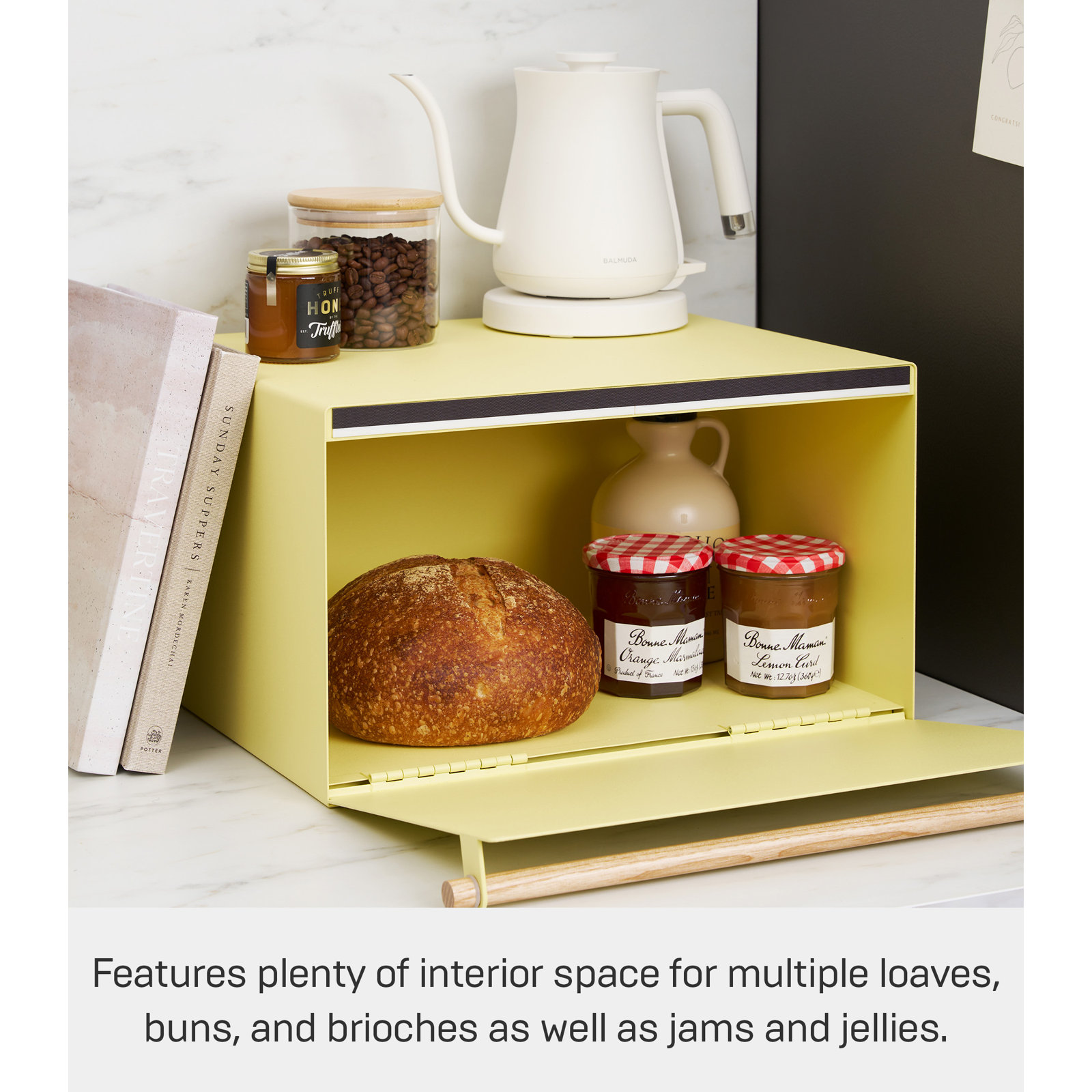 Yamazaki Home Tosca Bread Box, Yellow Pear