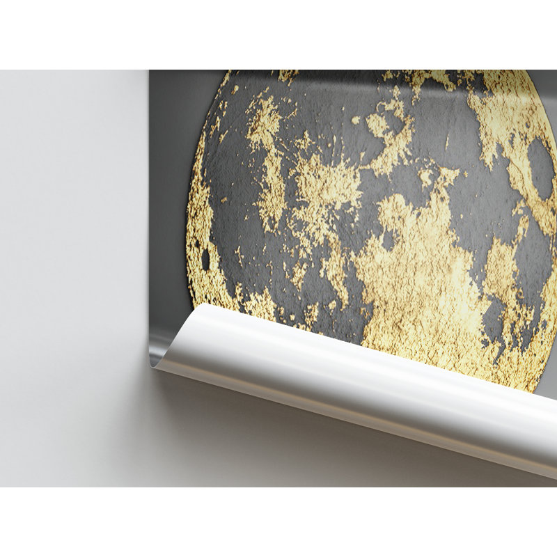Moon Abstract 3D Wall Art - Large Modern Minimalist Canvas Print for Home Decor, 100 cm H x 100 cm W