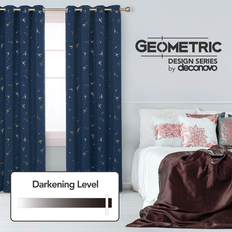 Polyester Blackout Grommet / Eyelet Curtain Pair, 55cm Width x 175cm Drop