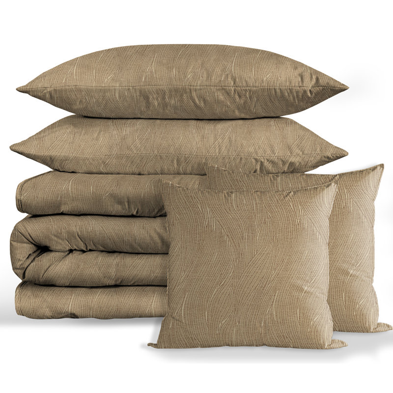 Elmwood 3 Piece Comforter Set, Gold