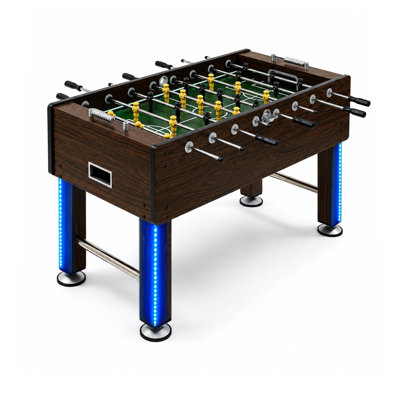 Table de soccer sur table de 55 po à DEL de style arcade, table de soccer d'arcade de taille compétition avec pile sans fil, 4 modes d'éclairage, pieds et niveleurs robustes pour salle de jeux